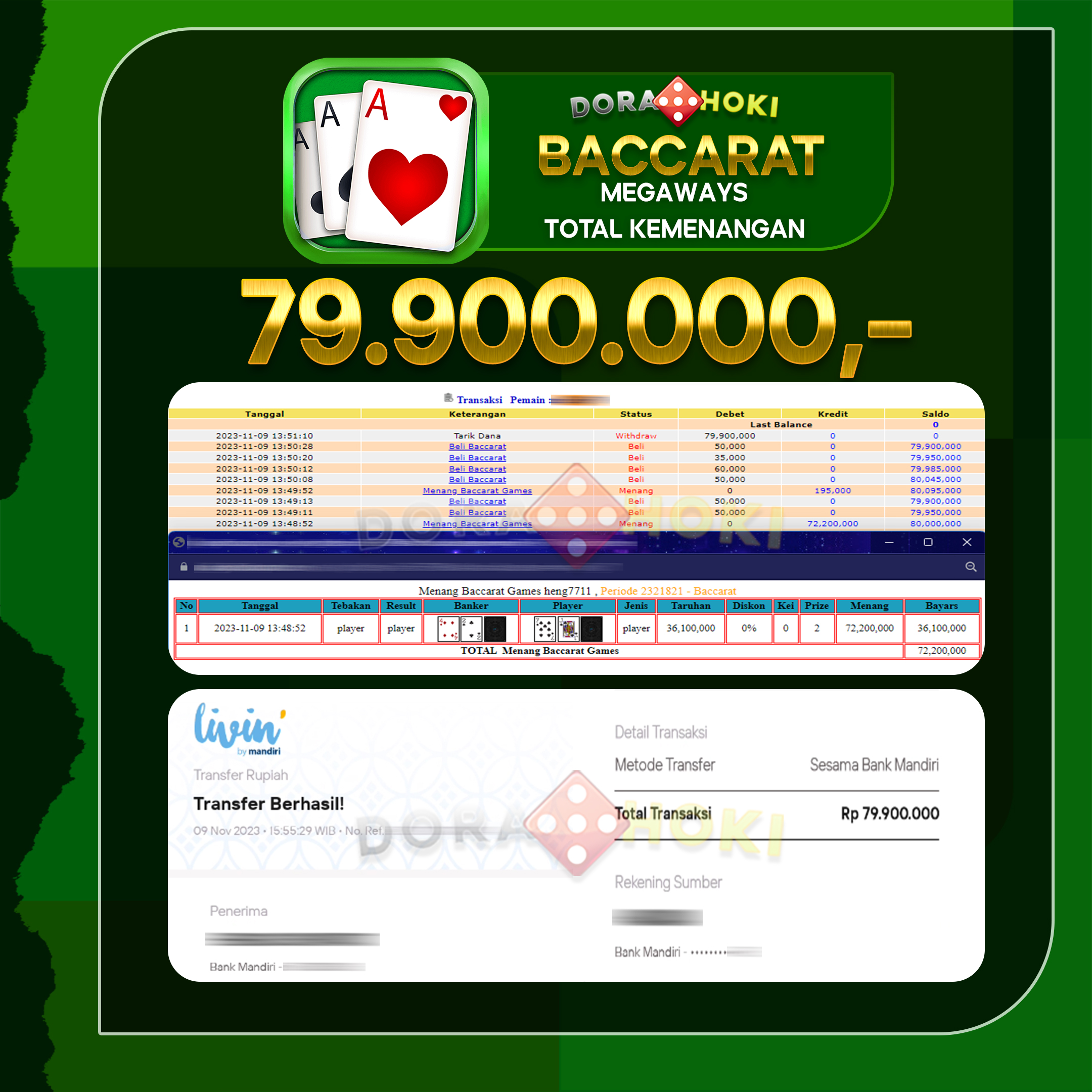 Livecasino Baccarat Rp.79.900.000